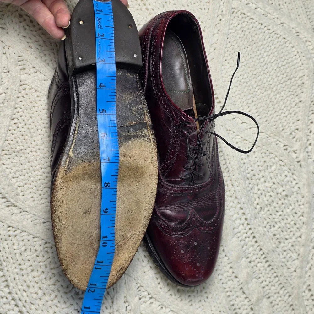 VTG Florsheim‎ Royal Imperial Burgundy Leather Wingtip Oxford Dress Shoes Mens 9